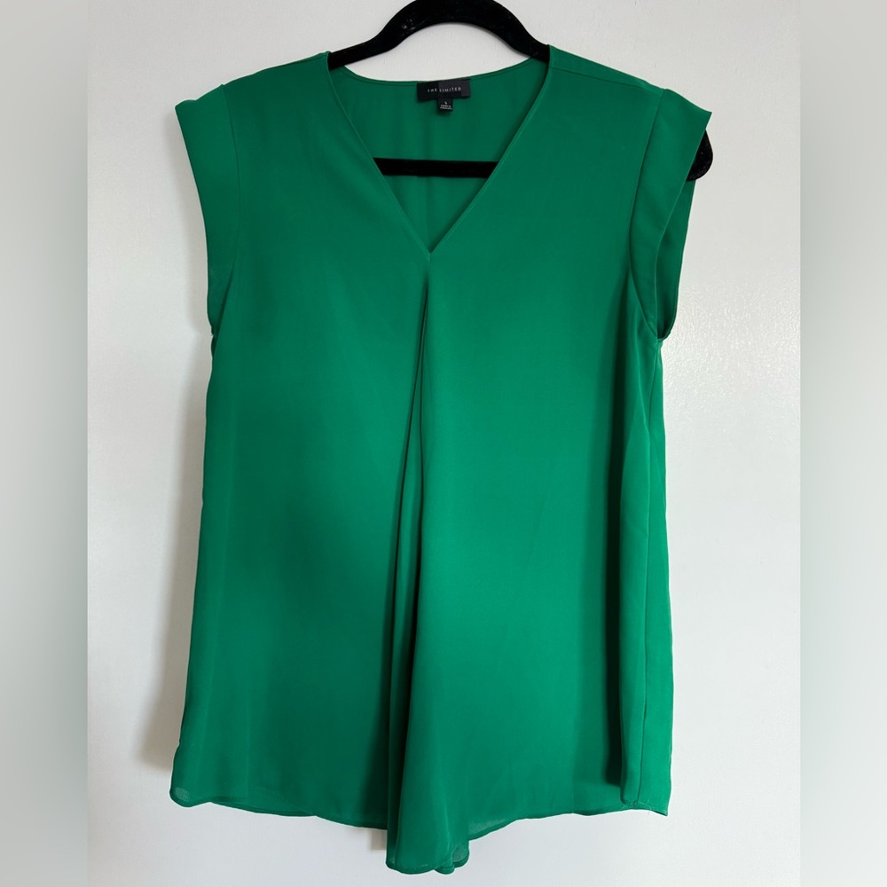 The Limited Kelly Green V-Neck Blouse